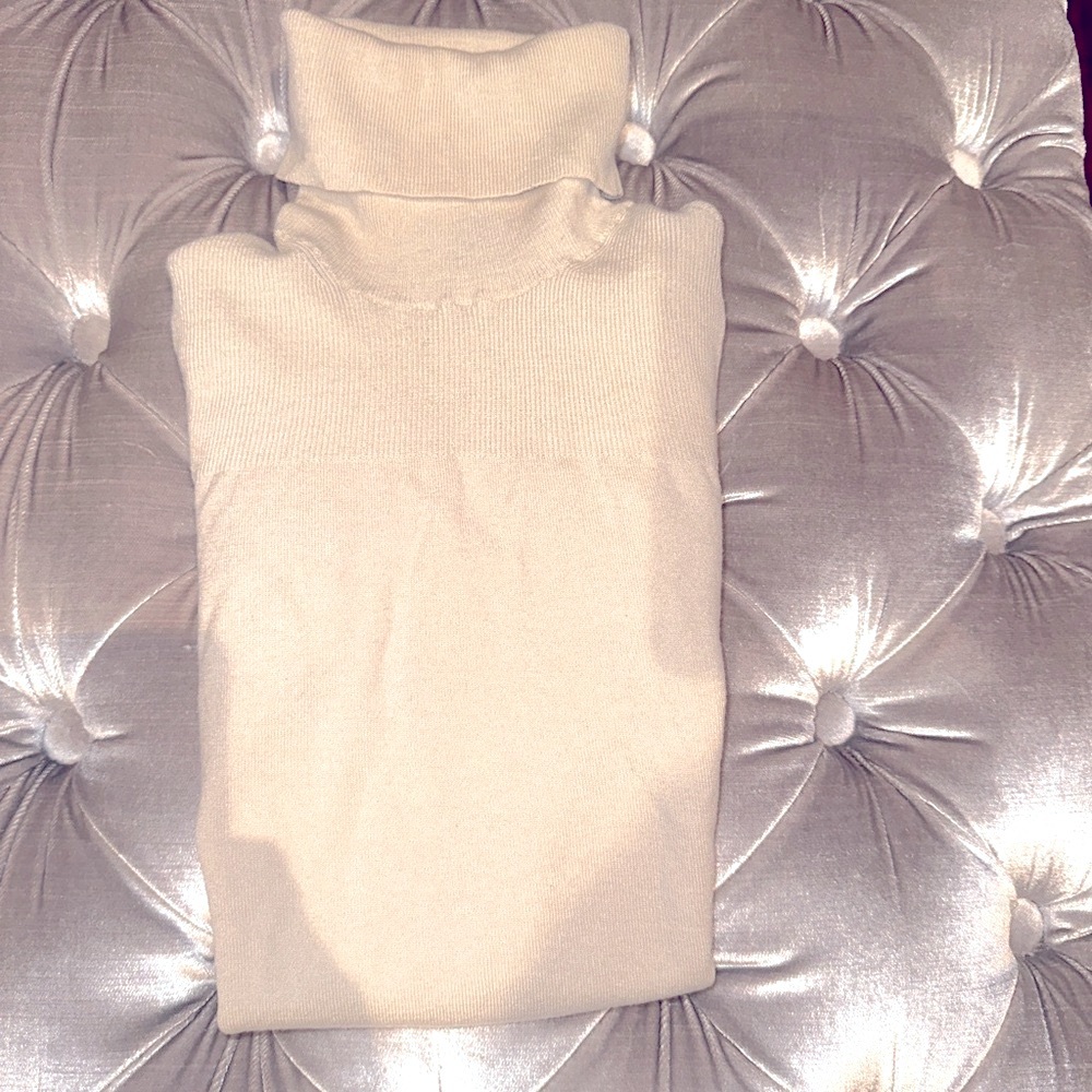 Theory Cream Turtleneck Sweater